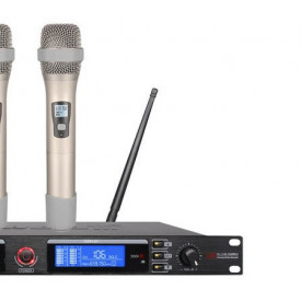 Set 2 Microfoane Wireless UHF, Display LCD, Profesional, Karaoke, ST-860D