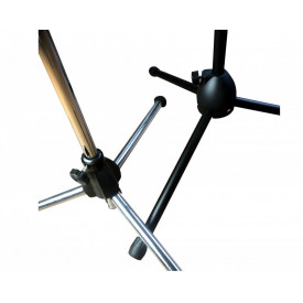 Stativ trepied microfon (x2), Trepied pliabil, reglabil 50 - 190 CM, Suport podea cromat,