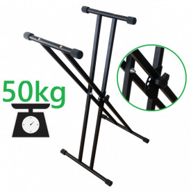 Suport profesional dublu X, Suporta 50KG, Stativ pian orga electronica, Stand consola DJ, KS-21
