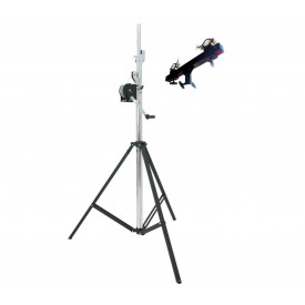 Suport trepied macara pentru traversa schela lumini 175 - 400CM, Stativ cu manivela + Teu cu 2 catuse