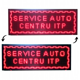 100x40CM față-verso, Reclama luminoasa exterior cu dublu afisaj, Panou LED casetat, Wireless, Alb sau Rosu