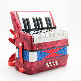 Mini acordeon calitativ pentru copii, 17 clape 8 basi, Pentru joaca, exersat, initiere, invatat
