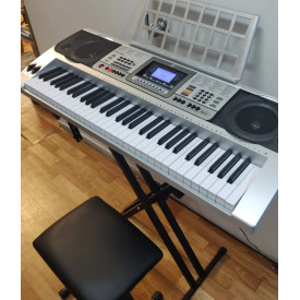Orga electronica intermediari MK-810 + Suport dublu x + Scaun pian, 61 clape, USB, 600 Tonuri