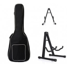 Set Geanta husa transport chitara 4/4 (106x43x12cm) + Suport metalic podea