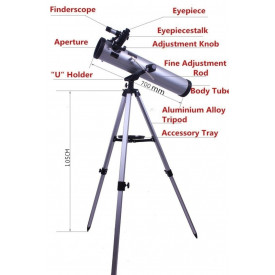 Telescop 70076 astronomic cu zoom 28X - 350X, Distanta focala 700mm, Diafragma 76mm