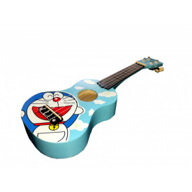 Ukulele 21", Mini chitara de lemn, 4 corzi de nylon pentru copii, Albastra, Roz, Galbena