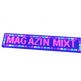 100x20 CM RGB, Reclama LED exterior, Text Multicolor, Firma luminoasa programabila USB