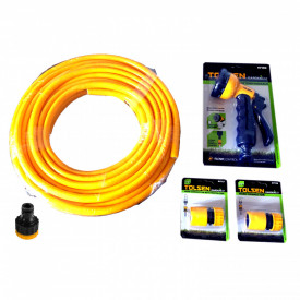 Furtun gradina profesional 15m sau 30m + Pistol pulverizare + Accesorii (conectori ,adaptor robinet)