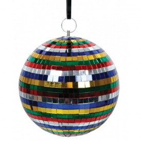 Glob disco multicolor 40CM + Motoras rotativ de montat pe tavan