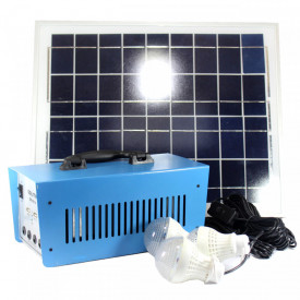 Kit Acumulator solar 12V 12A GD-8018 Baterie cu priza 220V + Panou 18V 20W + 3 Becuri LED