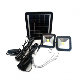 Kit PowerBank cu Panou solar CCLAMP CL08 + 2 Proiectoare LED, Port USB incarcare