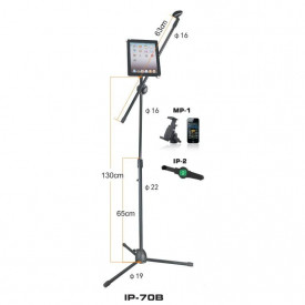 Suport reglabil Microfon + Tableta/Telefon, Stativ trepied podea scena