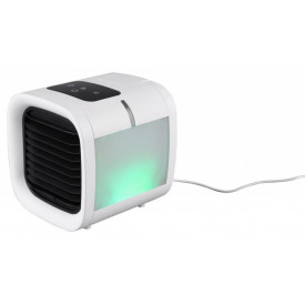 Ventilator cu pulverizare apa, Cooler tip *Mini aer conditionat portabil*, Lampa veghe RGB, Afisaj digital temperatura, Alimentare USB