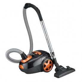 Aspirator cu sac Heinner HVC-VBK750S, 750 W, 2.5 L, putere variabila, sac textil, Hepa 11, Negru/Portocaliu