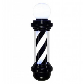 Barber Pole Alb Negru 73CM, Rotativ, Reclama luminoasa frizerie salon coafor