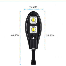 Lampa stradala 7W, curte, gradina / Senzor miscare 10 metri / Panou solar cu acumulator / Telecomanda