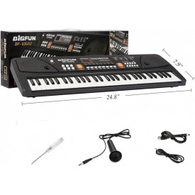 Orga electronica copii cu 61 de clape, Display digital, 63 x 20cm, Mp3 Player USB, Microfon karaoke