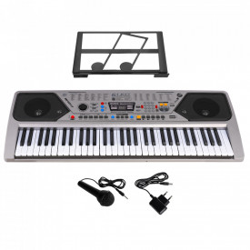 Orga electronica copii incepatori 61 clape MQ001 + Geanta + Stativ + Casti + Microfon, USB, Radio