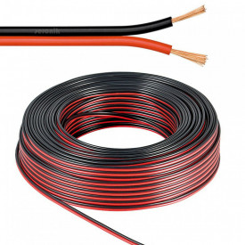 Cablu cupru PVC Rosu-Negru, Pentru boxe difuzoare, 2 x 0.75mm / 1mm / 1.5mm