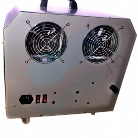 Masina baloane dubla pe rotile, 300W, Aparat suflat bule de sapun, Telecomanda, Carcasa aluminiu, Petreceri, Evenimente