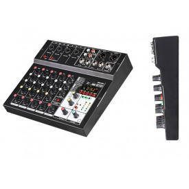 Mixer neamplificat 6 canale, USB Bluetooth, 48V Phantom Power, 24 efecte