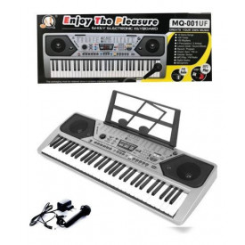 Orga electronica copii incepatori 61 clape MQ001 + Geanta + Stativ + Casti + Microfon, USB, Radio