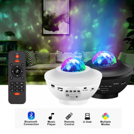 Proiector tip glob disco cu telecomanda, Difuzor Bluetooth, USB