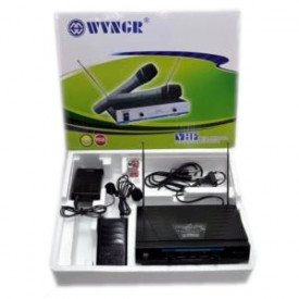Set 2 Lavaliere Wireless, Receiver VHF cu reglaj volum, Microfoane fara fir WG-210