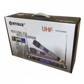 Set Microfoane wireless cu display WG-4000, Receiver UHF, Raza 100m