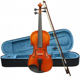 Vioara acustica 4 Corzi Metalice + Geanta + Arcus, Exersat incepator, 1/4 - 1/2 - 3/4 - 4/4