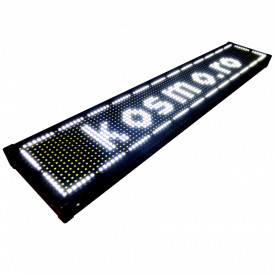 100x20 CM ALB, Caseta firma luminoasa dinamica LED, Reclama Programabila Wireless (WI-FI)