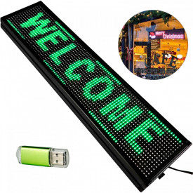 100x20CM Interior, Reclama luminoasa LED, Display programabil stick USB, Rosu, Alb sau Verde
