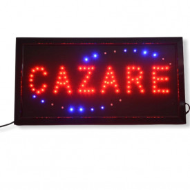 Caseta luminoasa `CAZARE`, panou semn LED pentru unitati hoteliere