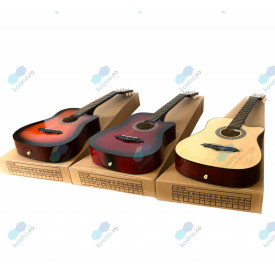 Chitara acustica cutaway + 6 corzi metalice rezerva, 4/4 38" 96CM, Adolescenti si incepatori