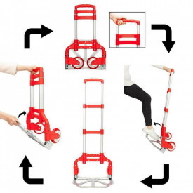 Liza transport tip troller 75KG, Carucior pentru marfa pliabil cu roti, 60 - 100cm