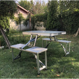 Masa tip geanta aluminiu camping 4 persoane, pliabila 86x34x10cm
