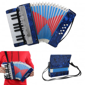 Mini acordeon calitativ pentru copii, 17 clape 8 basi, Pentru joaca, exersat, initiere, invatat