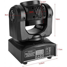 Moving head proiector dublu (fata-verso) 1x20W RGBW & 4x10W WASH LED, Aparat cu cap rotativ lumini scena club party disco