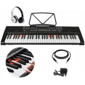 Orga 61 Clape luminoase 2108 + Casti Wireless, Pianina 5 octave, 255 Timbre, USB