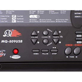Orga electronica copii MQ809 + Microfon karaoke, 61 clape 5 octave, USB, 80x30cm