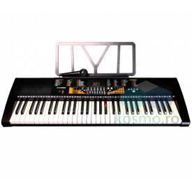 Orga electronica cu tastatura iluminata YM869, 61 Clape LED pentru invatat, 600 Timbre, Pian incepatori