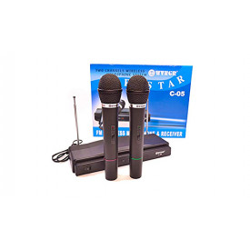 Set karaoke cu 2x Microfon Wireless, Buton On-Off, Receiver FM System WVNGR C-05 HEROSTAR