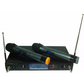 Set Microfoane wireless cu display WG-4000, Receiver UHF, Raza 100m