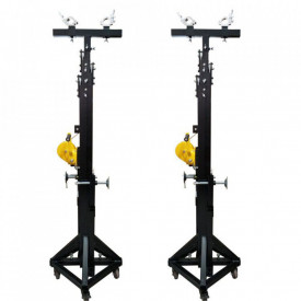 Stativ schela lumini truss crank 175-400CM cu manivela, Suport traversa pliabil, 4 segmente, Roti, Teu, 2 catuse