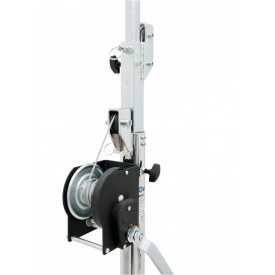 Suport trepied macara pentru traversa schela lumini 175 - 400CM, Stativ cu manivela + Teu cu 2 catuse