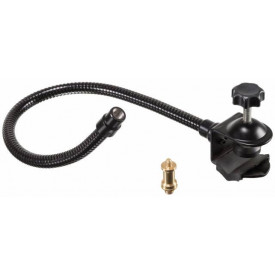 Brat flexibil 54CM, Suport microfon articulat prindere menghina 35mm, spigot 5/8 + filet universal 1/4 si 3/8