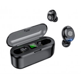 Casti In-Ear Bluetooth TWS F9, Doc incarcare tip Powerbank cu afisaj digital