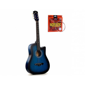 Chitara acustica cutaway + 6 corzi metalice rezerva, 4/4 38" 96CM, Adolescenti si incepatori
