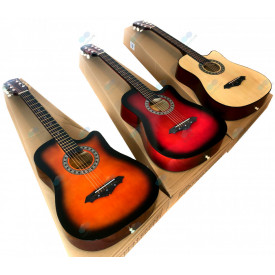 Chitara rosie 4/4 (varianta pentru copii si adolescenti 38" 97cm) 6 corzi metalice