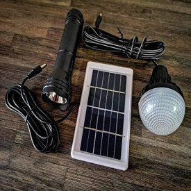 Kit Lanterna cu acumulator + Bec LED + Panou fotovoltaic, CL038